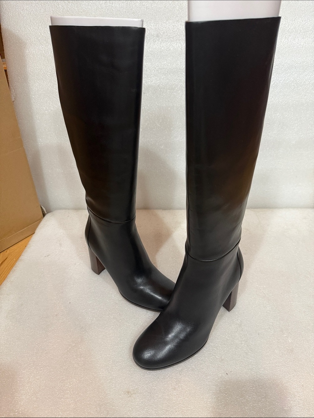 Vince Womens Elora Tall Leather Boots, Black, 7.5 M New